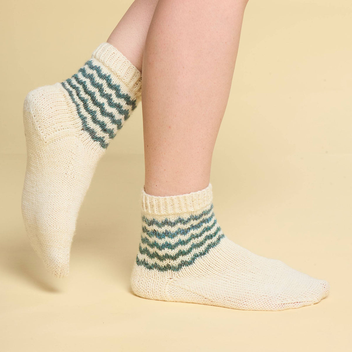 Kroy Zig-A-Zig-Ahh Knit Socks made using Patons yarn