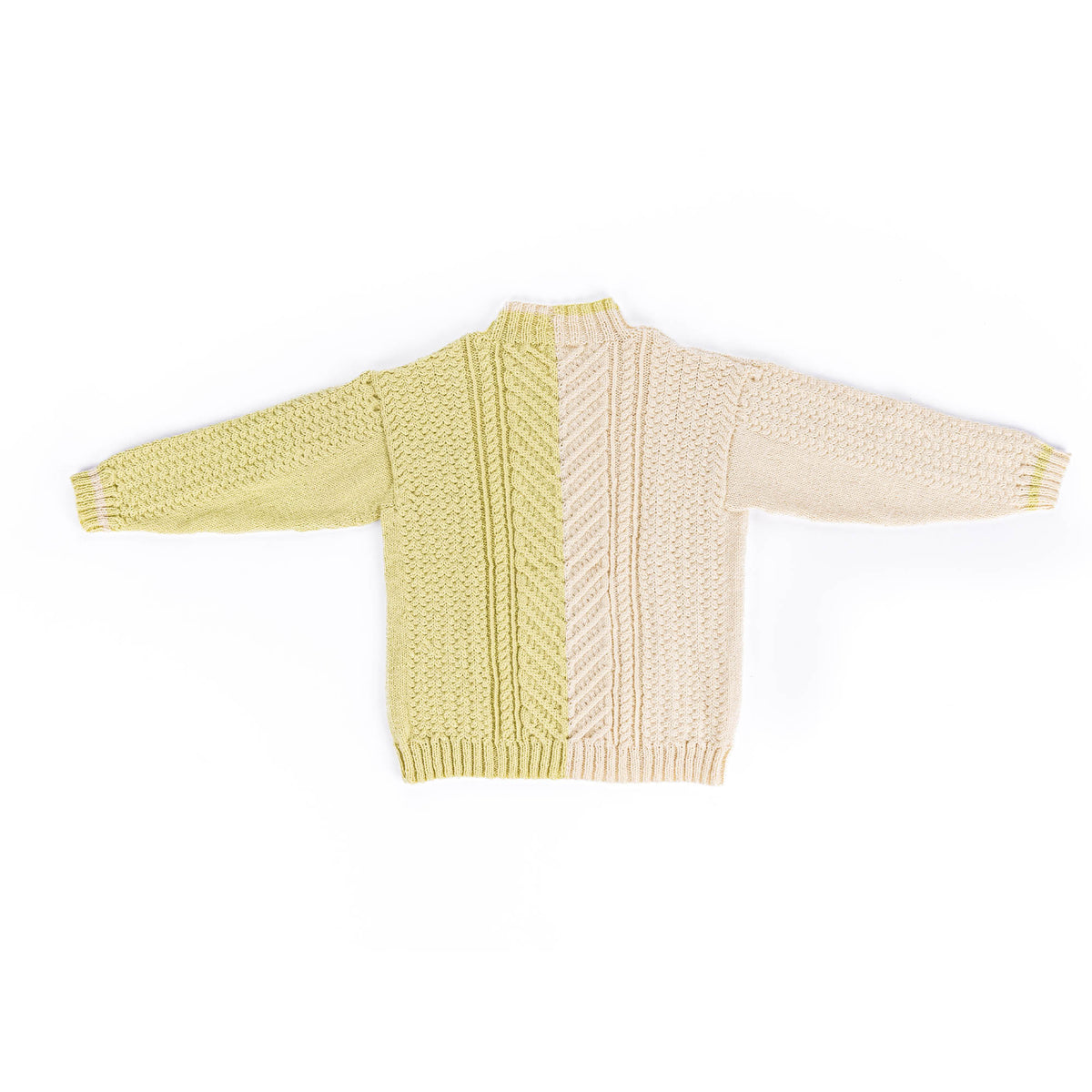 Knit Split Cable Sweater made using Patons yarn