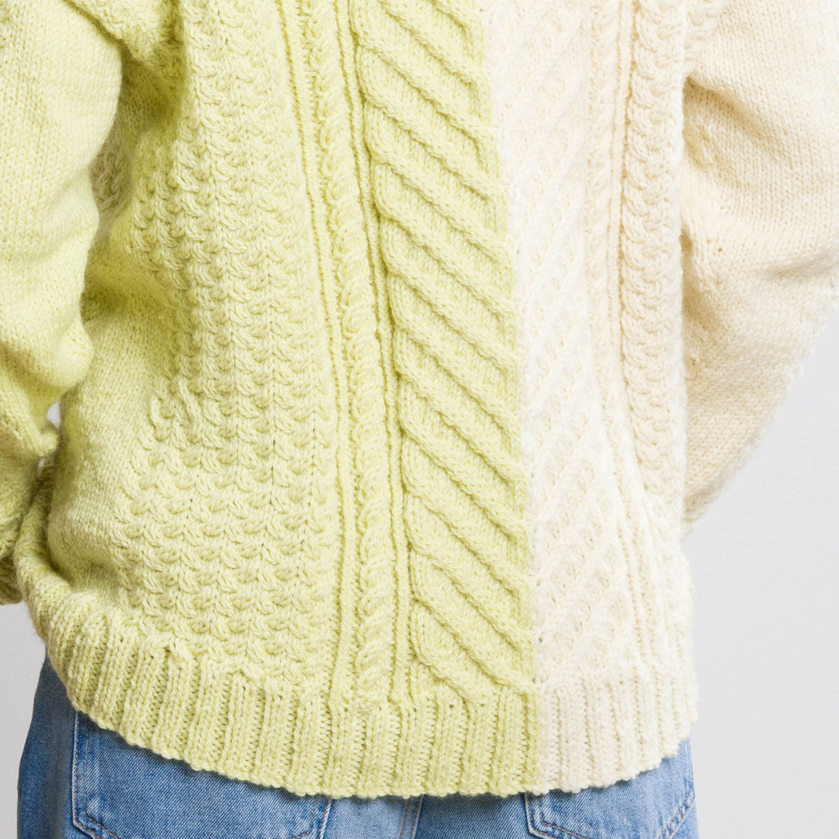 Knit Split Cable Sweater made using Patons yarn