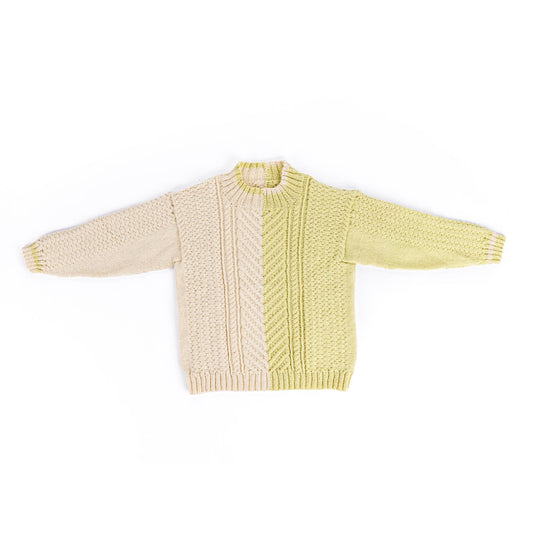 Knit Split Cable Sweater made using Patons yarn