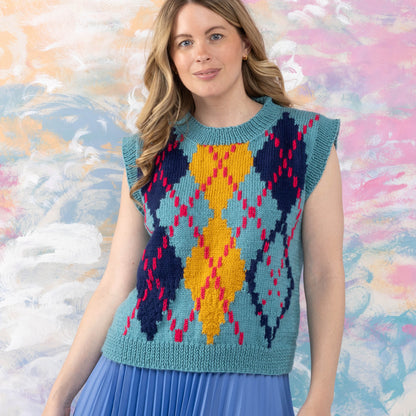 Patons Carfrae Knit Argyle Vest Version 1