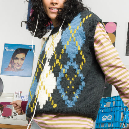 Patons Carfrae Knit Argyle Vest Version 2