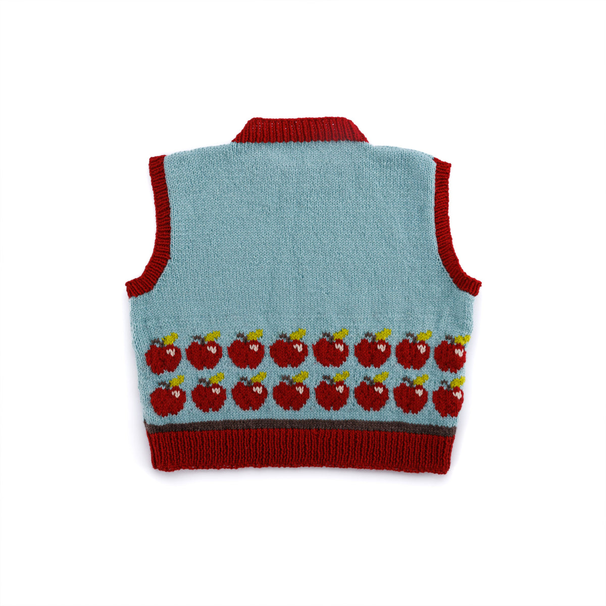Red Delicious Knit Vest made using Patons yarn