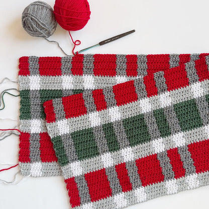 Crochet Christmas Plaid Throw Crochet Christmas Plaid Throw