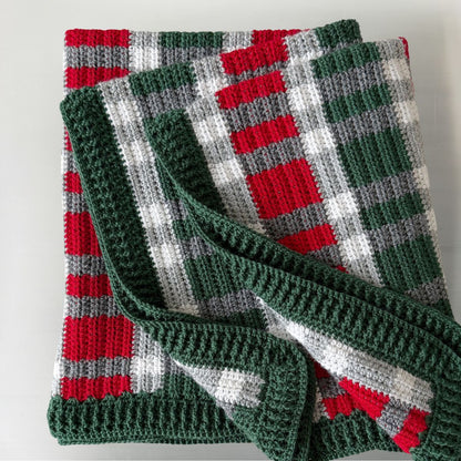 Crochet Christmas Plaid Throw Crochet Christmas Plaid Throw