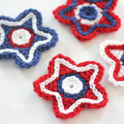 Red Heart Americana Crochet Stars Americana Crochet Stars made using Red Heart yarn in a styled lifestyle setting