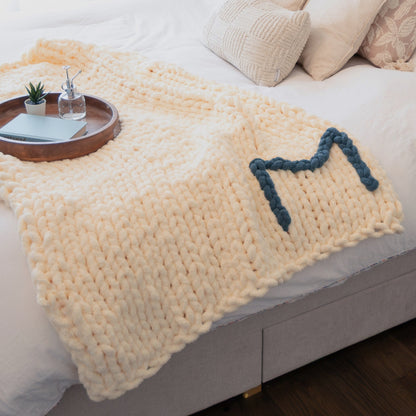 Bernat Finger Knit Monogram Collection Blanket & Pillow Bernat Finger Knit Monogram Collection Blanket & Pillow