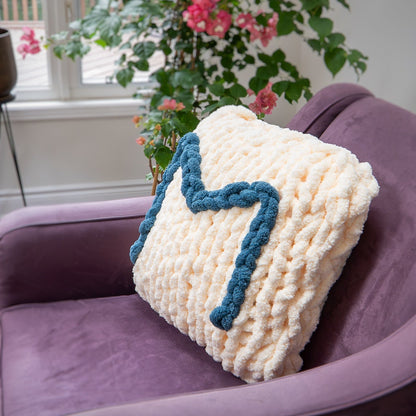 Bernat Finger Knit Monogram Collection Blanket & Pillow Bernat Finger Knit Monogram Collection Blanket & Pillow
