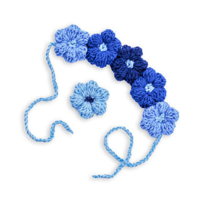 Red Heart Puffy Flower Crochet Hairband & Hair Clips Version 3