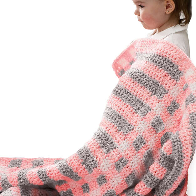 Crochet Blanket made in Red Heart Baby Coordinates Yarn