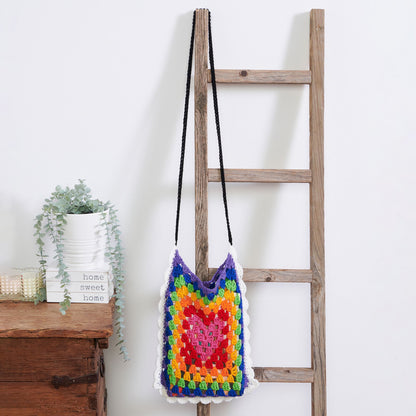 Red Heart Crochet Rainbow Love Pouch Crochet Pouch made in Red Heart Super Saver Yarn