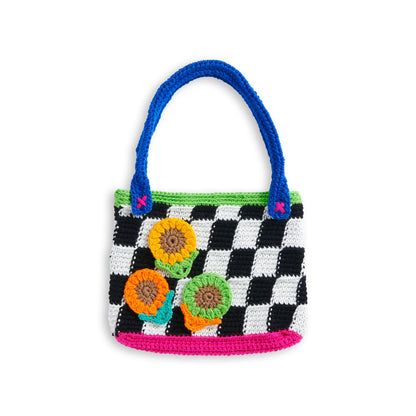 Red Heart Fun to Make Crochet Checkered Tote Crochet Tote Bag made in Red Heart Super Saver Kits Yarn