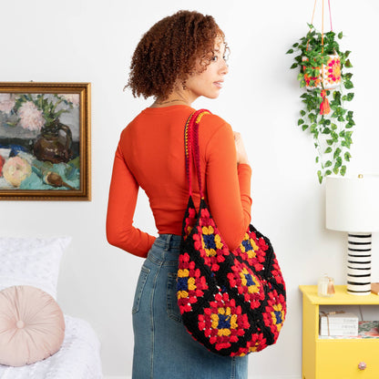Red Heart In the Bag Granny Crochet Tote Crochet Tote Bag made in Red Heart All in One Granny Square Yarn
