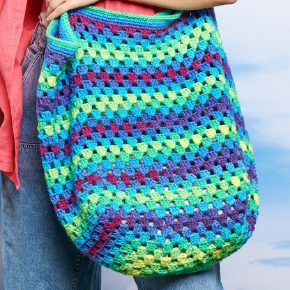 Red Heart Granny Clusters Crochet Tote Crochet Tote Bag made in Red Heart Yarn