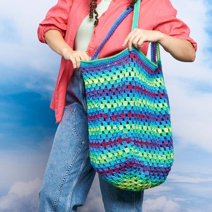 Red Heart Granny Clusters Crochet Tote Crochet Tote Bag made in Red Heart Yarn