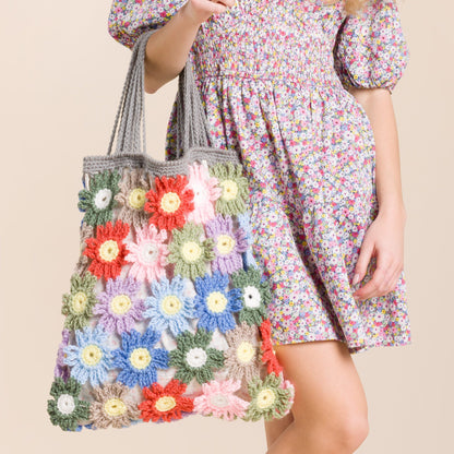 Red Heart Crochet Pastel Flower Bag Crochet Bag made in Red Heart Super Saver 5g Kits Yarn