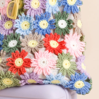 Red Heart Crochet Pastel Flower Bag Crochet Bag made in Red Heart Super Saver 5g Kits Yarn