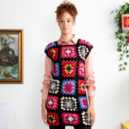 Red Heart Best in Dress Crochet Shift Dress Crochet Dress made in Red Heart All in One Granny Square Yarn