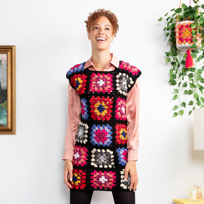 Red Heart Best in Dress Crochet Shift Dress Crochet Dress made in Red Heart All in One Granny Square Yarn