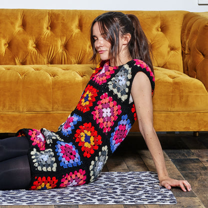 Red Heart Best in Dress Crochet Shift Dress Crochet Dress made in Red Heart All in One Granny Square Yarn