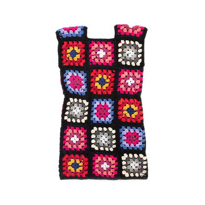Red Heart Best in Dress Crochet Shift Dress Crochet Dress made in Red Heart All in One Granny Square Yarn