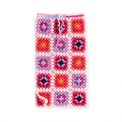 Red Heart Crochet Granny Side Slit Skirt Crochet Skirt made in Red Heart All in One Granny Square Yarn