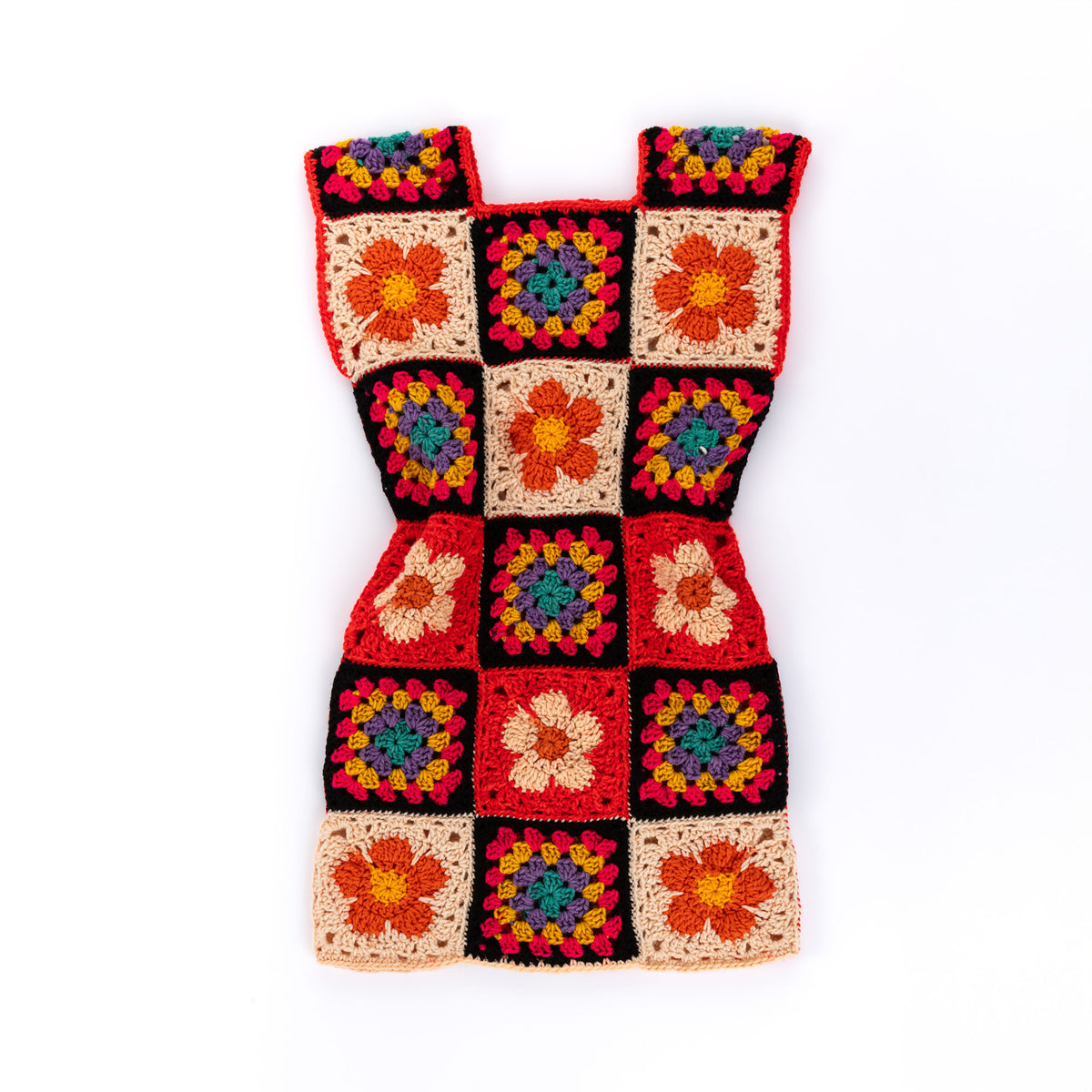 Crochet Flower Frock made using Red Heart yarn
