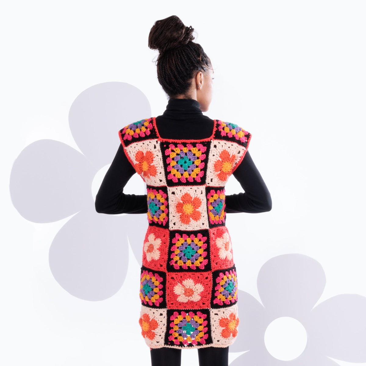 Crochet Flower Frock made using Red Heart yarn