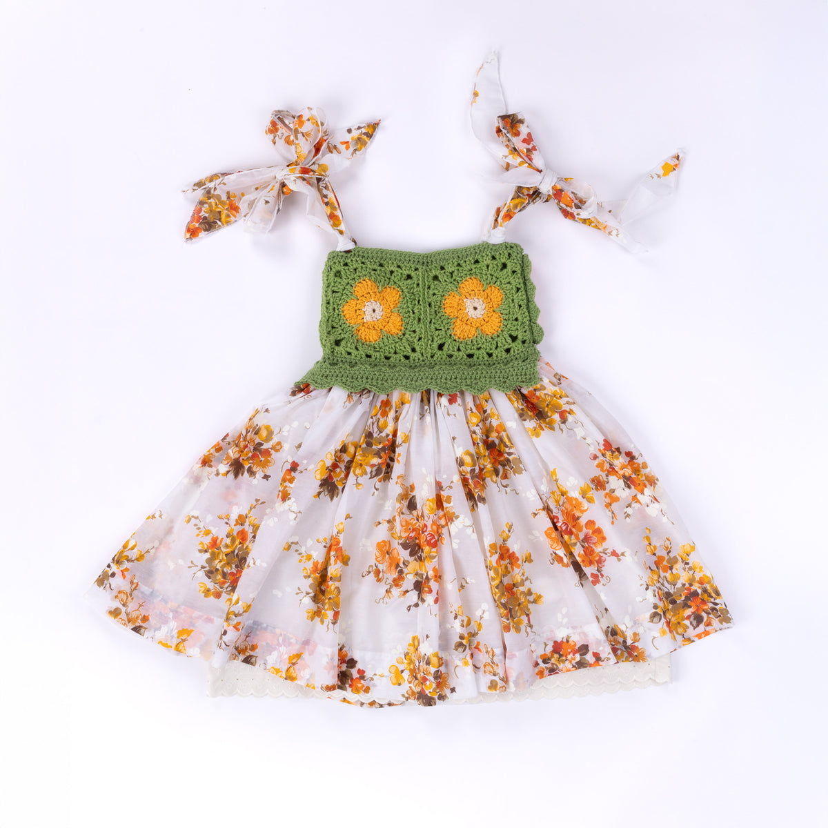 Crochet Upcycled Dress made using Red Heart yarn