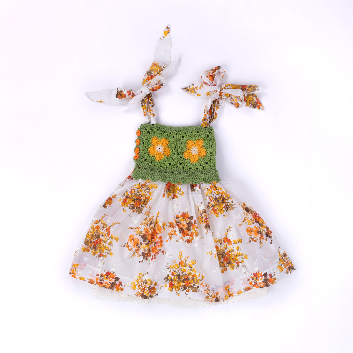 Crochet Upcycled Dress made using Red Heart yarn