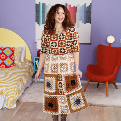 Red Heart Love Granny Squares Crochet Dress Love Granny Squares Crochet Dress made using Red Heart yarn