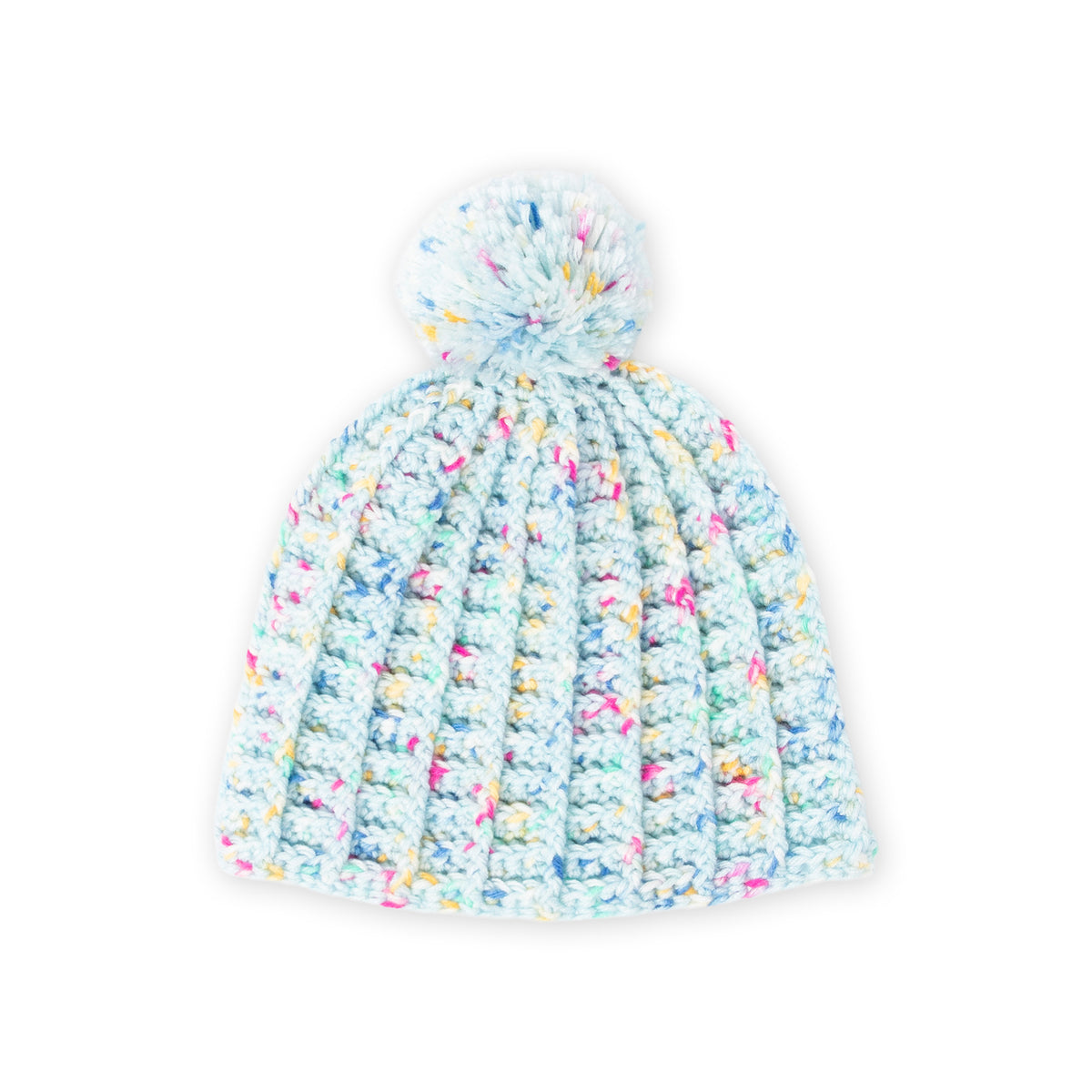 Crochet Waffle Stitch Hat made using Red Heart yarn