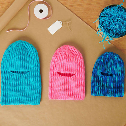 Red Heart Crochet Ribbed Balaclavas for All Crochet  made in Red Heart Super Saver yarn