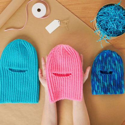Red Heart Crochet Ribbed Balaclavas for All Crochet  made in Red Heart Super Saver yarn