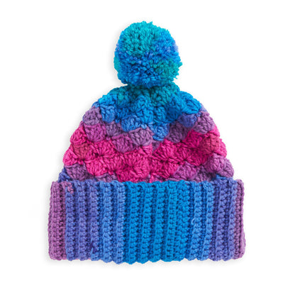 Red Heart Stripy Shell Stitch Crochet Hat Crochet Hat made in Red Heart Super Saver Stripes Yarn