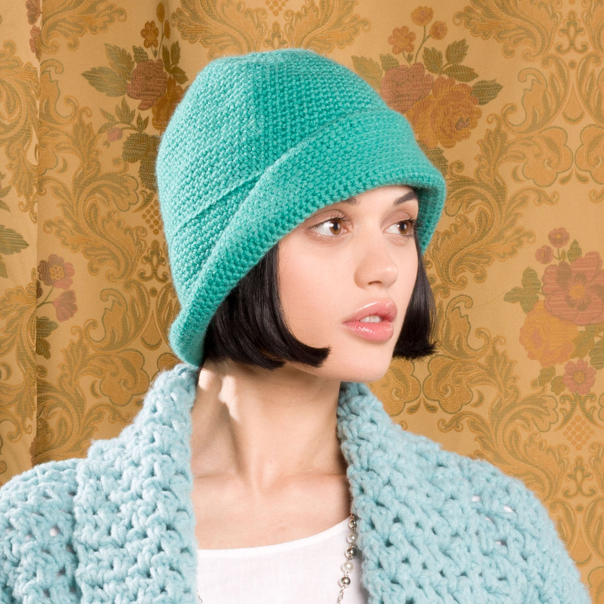 Urban Chic Brim Hat To Crochet made using Red Heart yarn