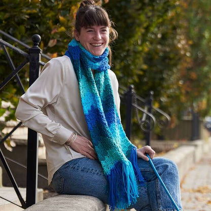 Red Heart Bargello Stripes Crochet Scarf Crochet Scarf made in Red Heart Super Saver O'Go Yarn