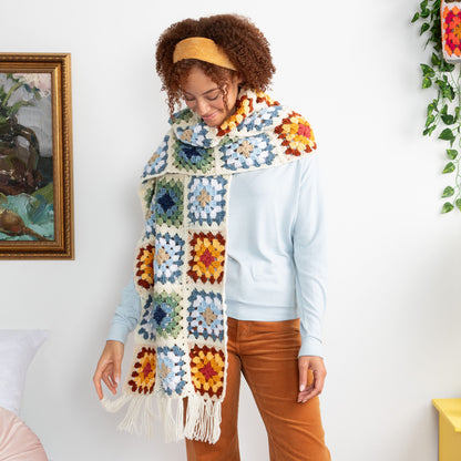 Red Heart Crochet Granny’s Hug Scarf Version 1
