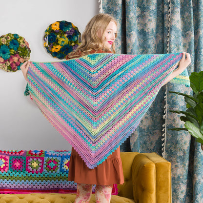 Red Heart Crochet Kaleidoscope Shawl Candied