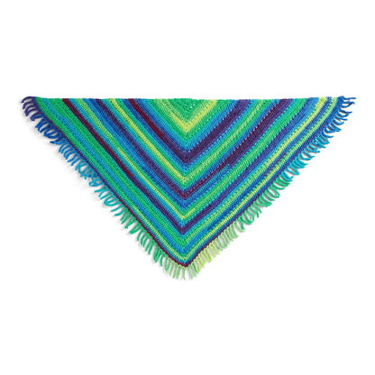 Red Heart Crochet Fringe Shawl Crochet  made in Red Heart Super Saver yarn