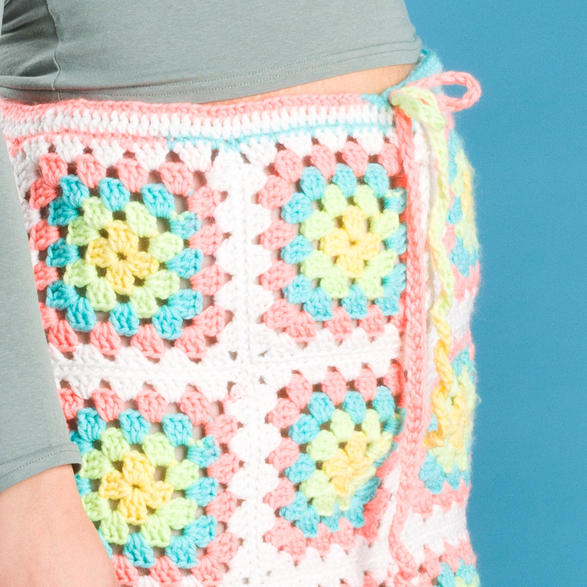 Crochet ModSkirt made in Red Heart All in One Granny Square Yarn