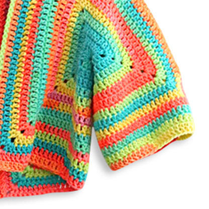 Red Heart Retro Stripe Crochet Hexagon Cardigan All Variants