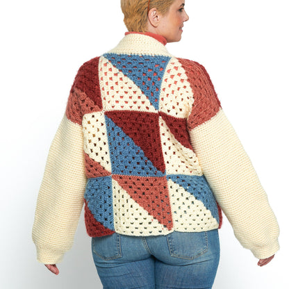 Red Heart Split Granny Square Open Front Crochet Cardigan Crochet Cardigan made in Red Heart Super Saver Brushed Yarn
