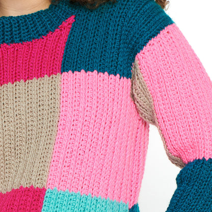 Red Heart Super Saver Blocks in Colors Crochet Pullover Super Saver Blocks In Colors Crochet Pullover made using Red Heart yarn
