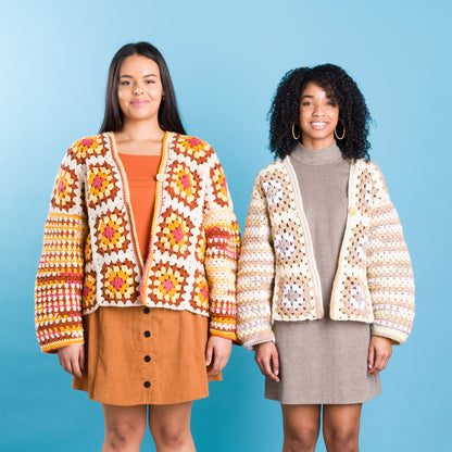 Red Heart Crochet Granny Cardigan All Variants
