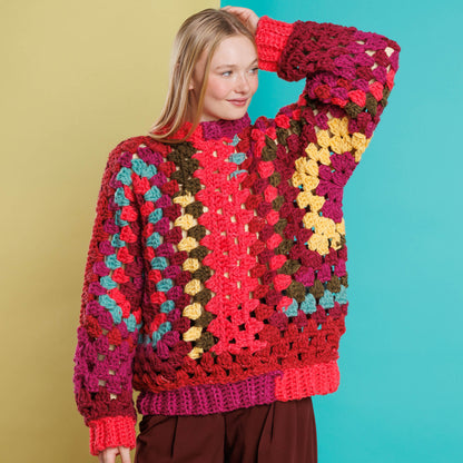 Red Heart Love My Crochet Hexi Colorful Pullover Love My Crochet Hexi Colorful Pullover made using Red Heart yarn