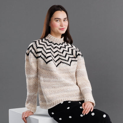 Red Heart Moonbeam Yoke Crochet Sweater Moonbeam Yoke Crochet Sweater made using Red Heart yarn