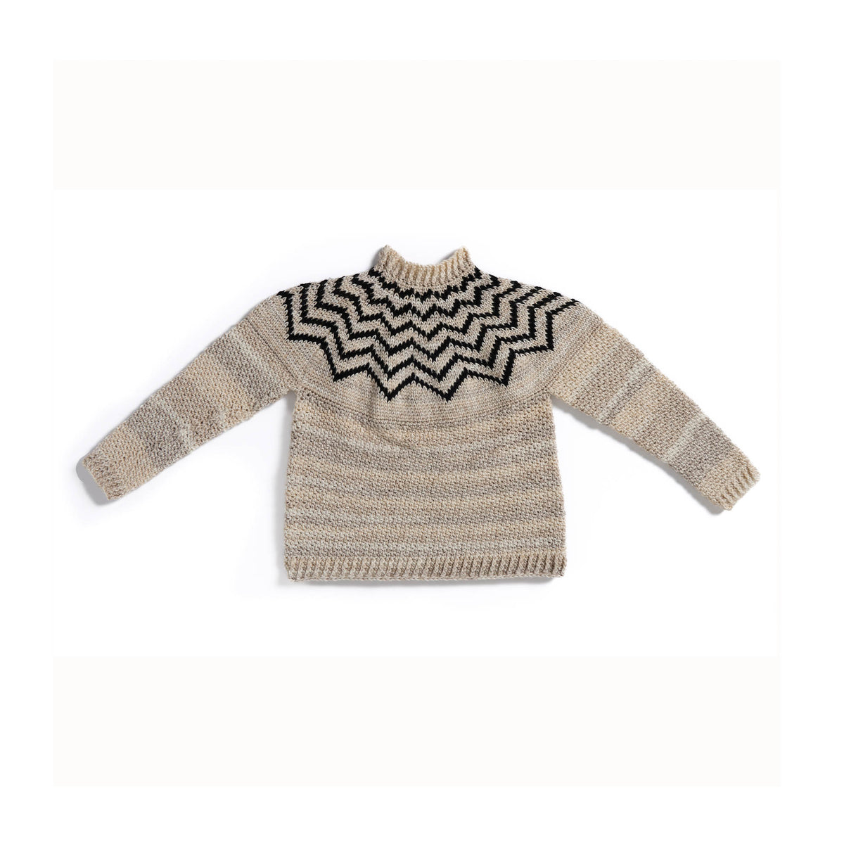 Moonbeam Yoke Crochet Sweater made using Red Heart yarn