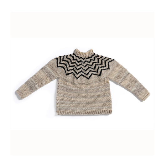 Moonbeam Yoke Crochet Sweater made using Red Heart yarn