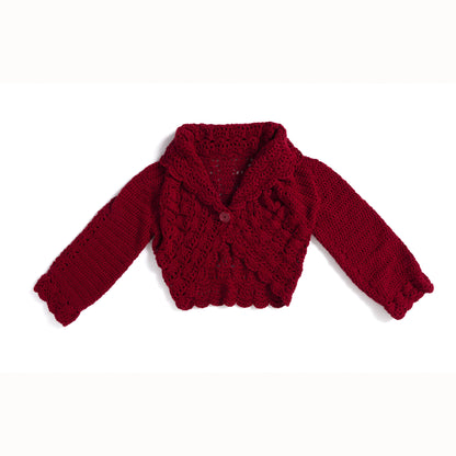 Red Heart Lace Trim Crochet Cardigan Lace Trim Crochet Cardigan made using Red Heart yarn